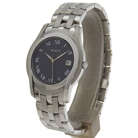 GUCCI Watches 5500M blackDial Stainless Steel Quartz Analog display mens - Picture 1 of 13